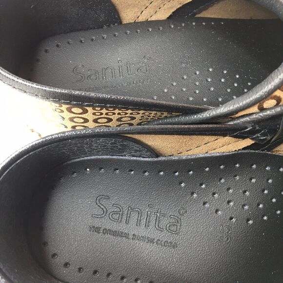 SANITA Original Split With Art COGNAC LEATHER CLOGS WOMEN Size 5 NIB - Picture 4 of 10